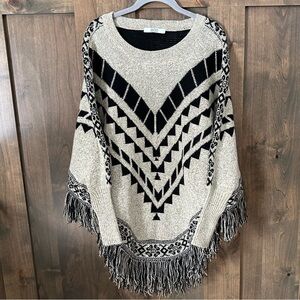 MOD Women’s Acrylic Fringed Sweater Poncho